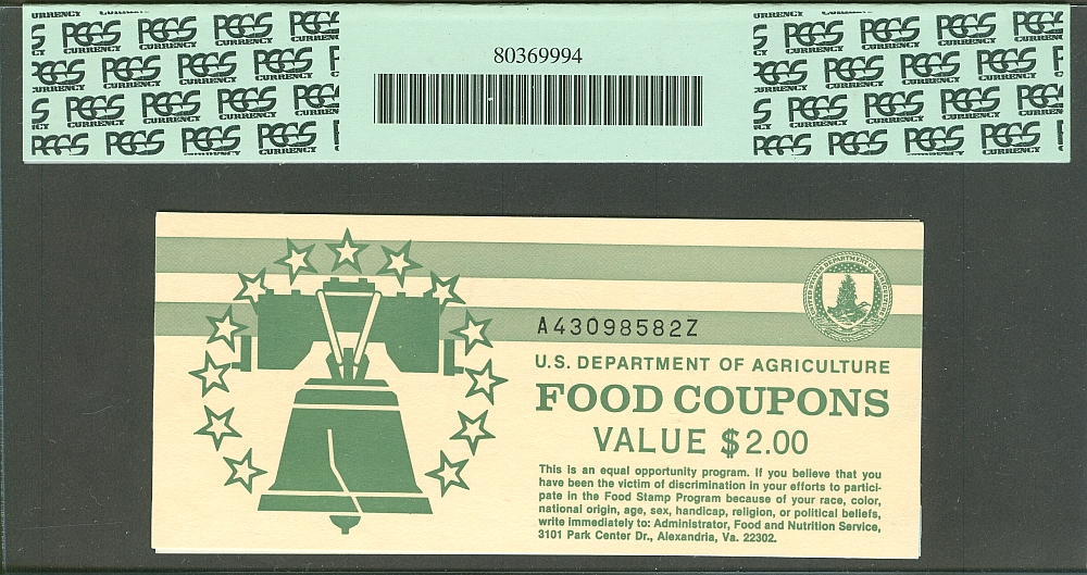 USDA Food Coupon, Series 1996B 1, GemCU, PCGS66PPQ