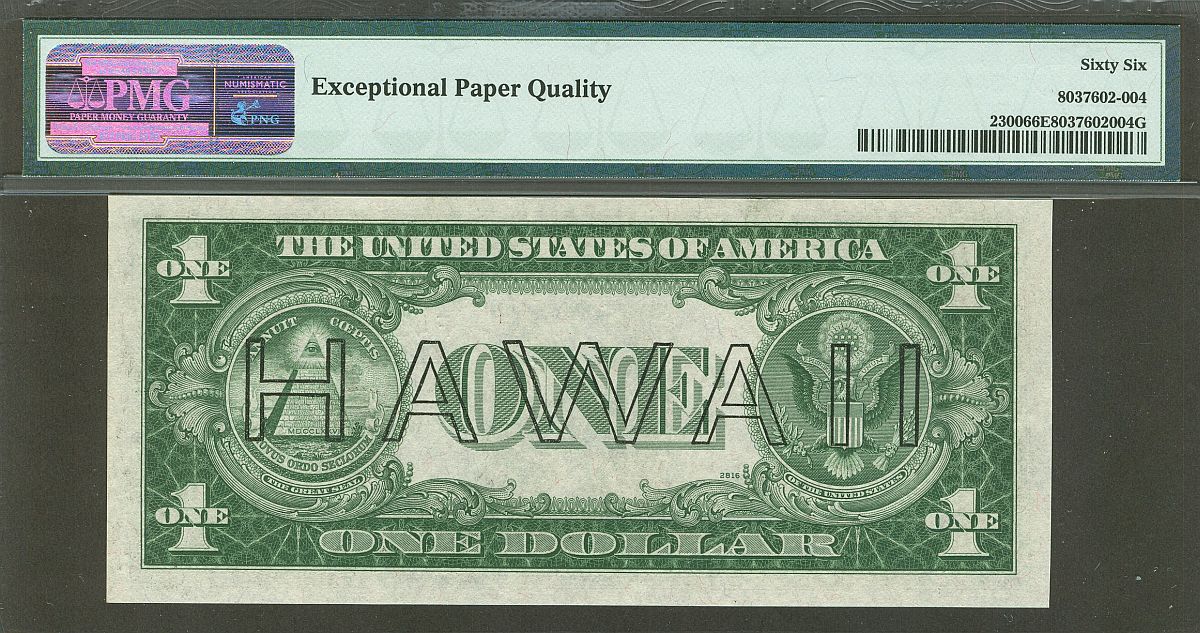 1935 A $1 Hawaii WWII FR#2300 PMG GEM 66 EPQ 